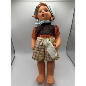 Vintage  MJ Hummel Rubber Doll Goebel Girl Ganse Liesl 1700 Western Germany Read